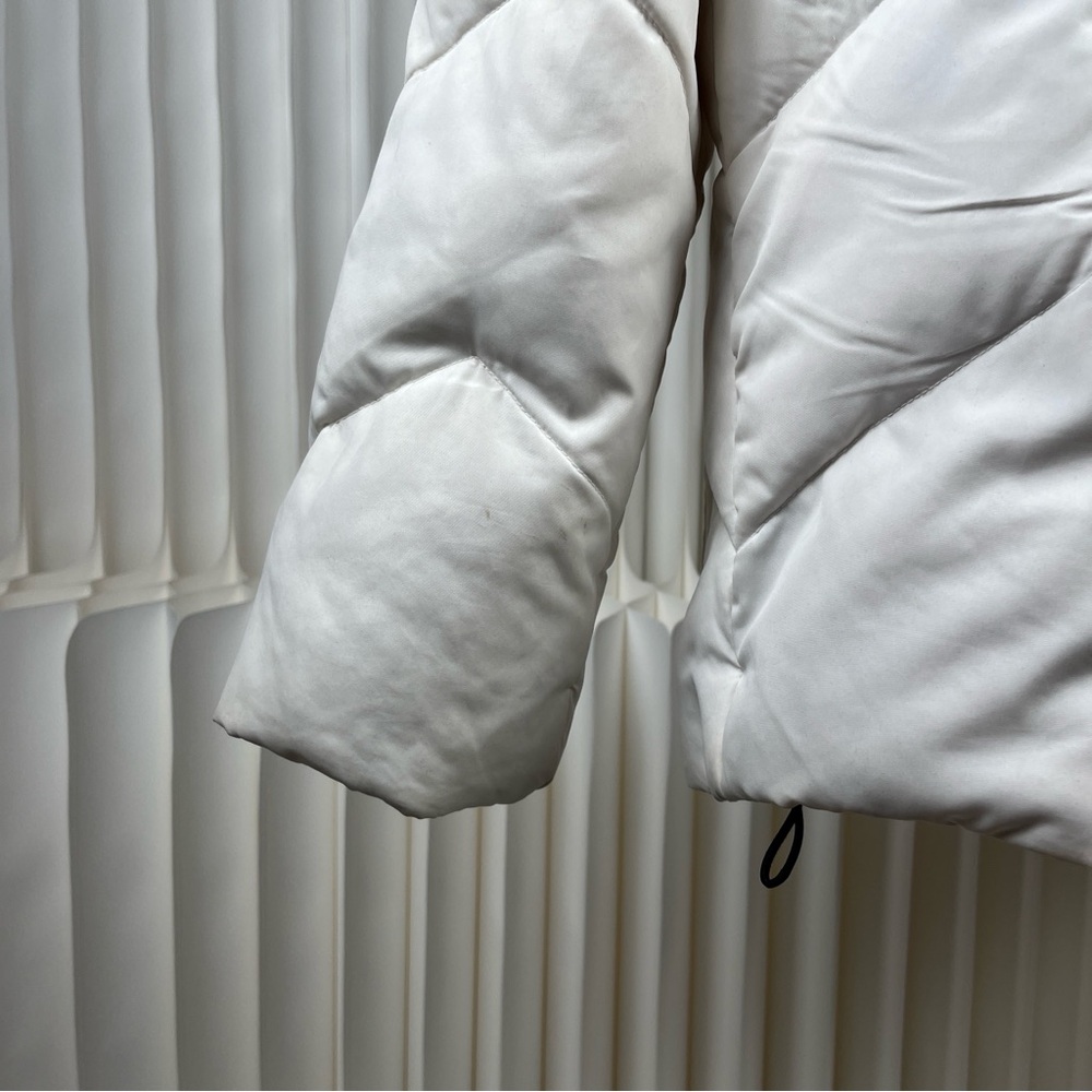 Brandon Thomas Down & Feather Women’s White Puffer Coat Zip & Button - Picture 9 of 16